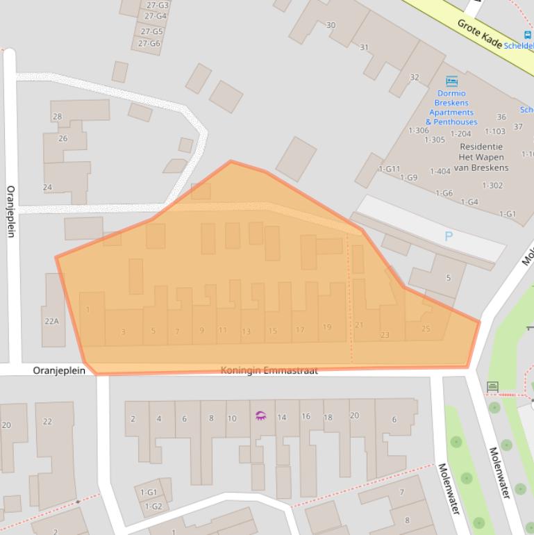 Kaart van postcodegebied 4511CH.