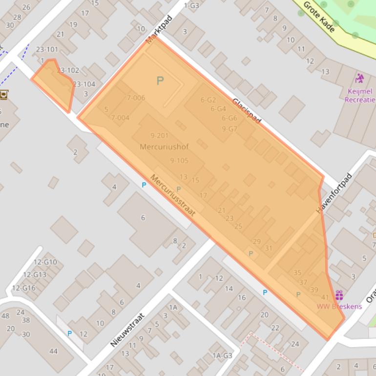 Kaart van postcodegebied 4511CN.