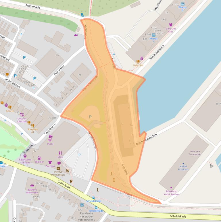 Kaart van postcodegebied 4511DE.