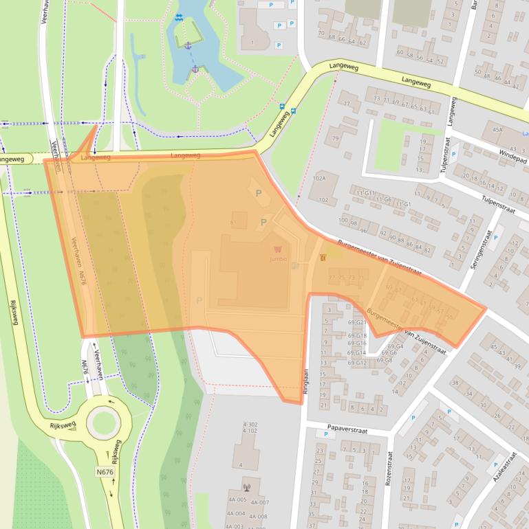Kaart van postcodegebied 4511GL.