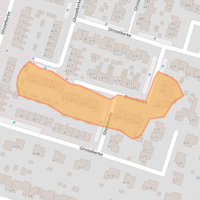 Kaart van postcodegebied 4511JK.