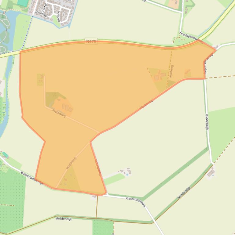 Kaart van postcodegebied 4511PD.