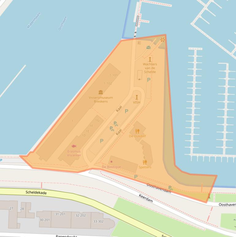 Kaart van postcodegebied 4511RC.