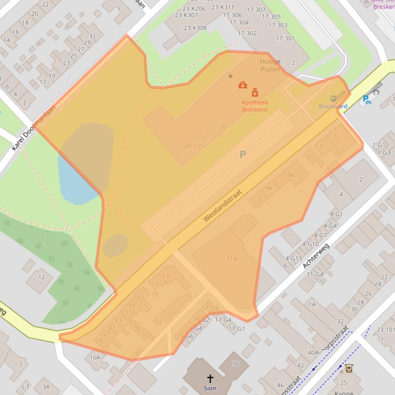 Kaart van postcodegebied 4511XX.