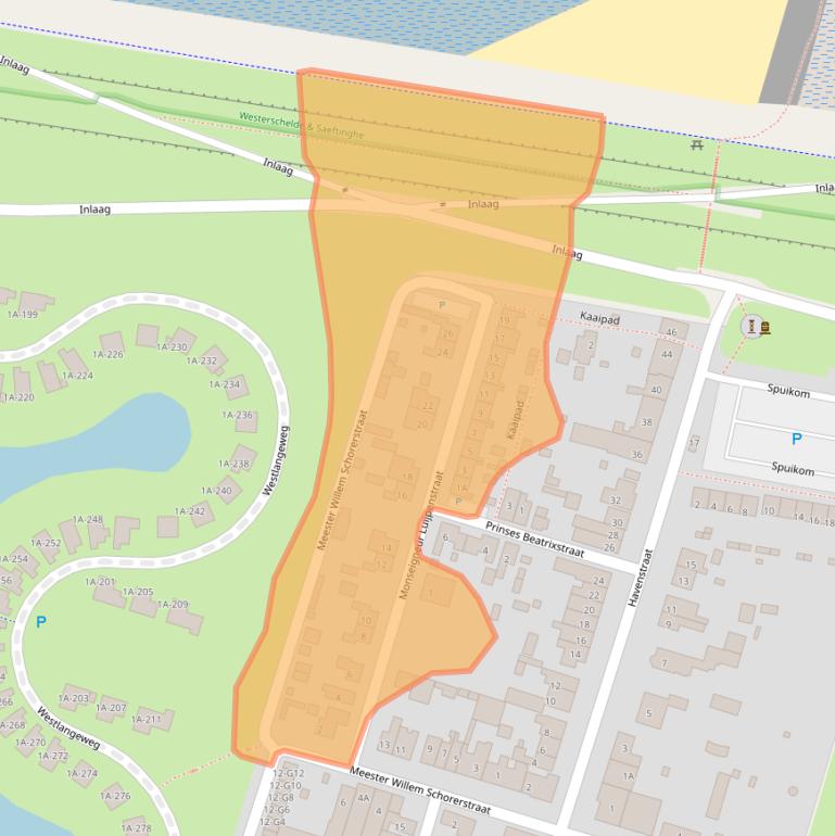 Kaart van postcodegebied 4513AE.