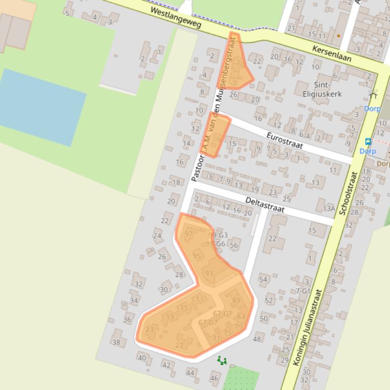 Kaart van postcodegebied 4513AT.
