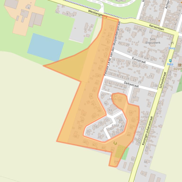 Kaart van postcodegebied 4513AV.