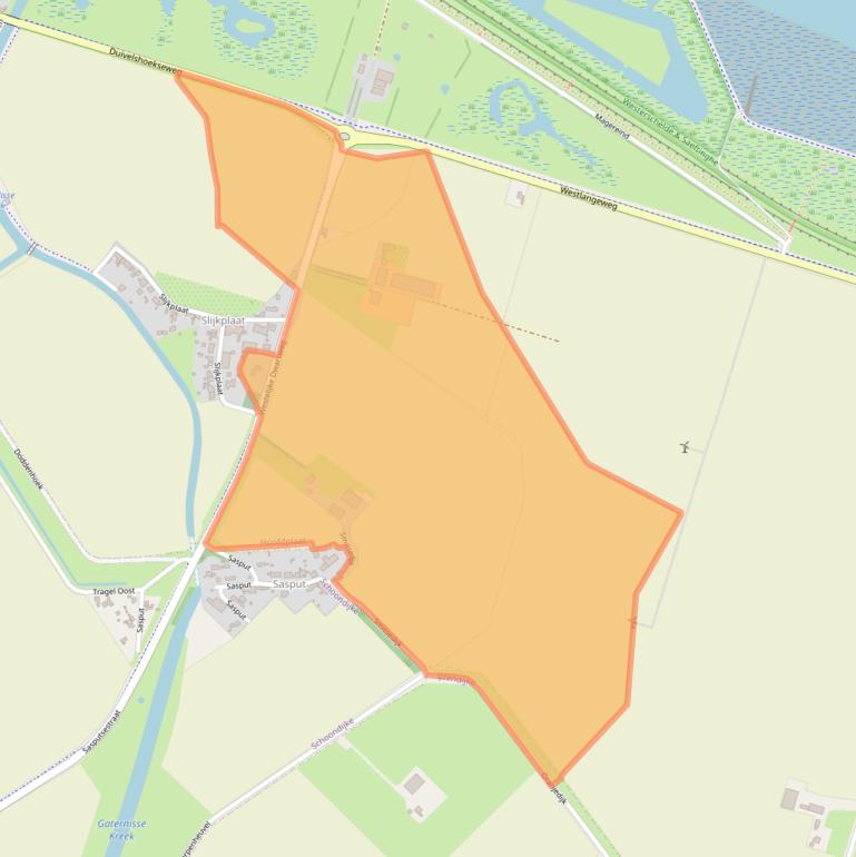 Kaart van postcodegebied 4513KJ.