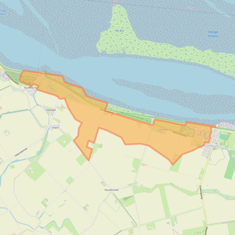 Kaart van postcodegebied 4513KM.