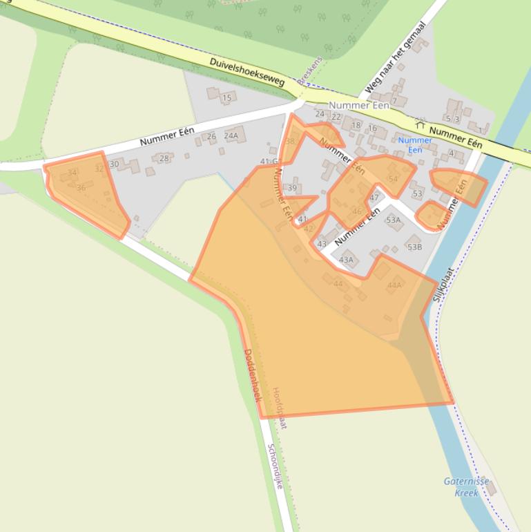 Kaart van postcodegebied 4513KT.