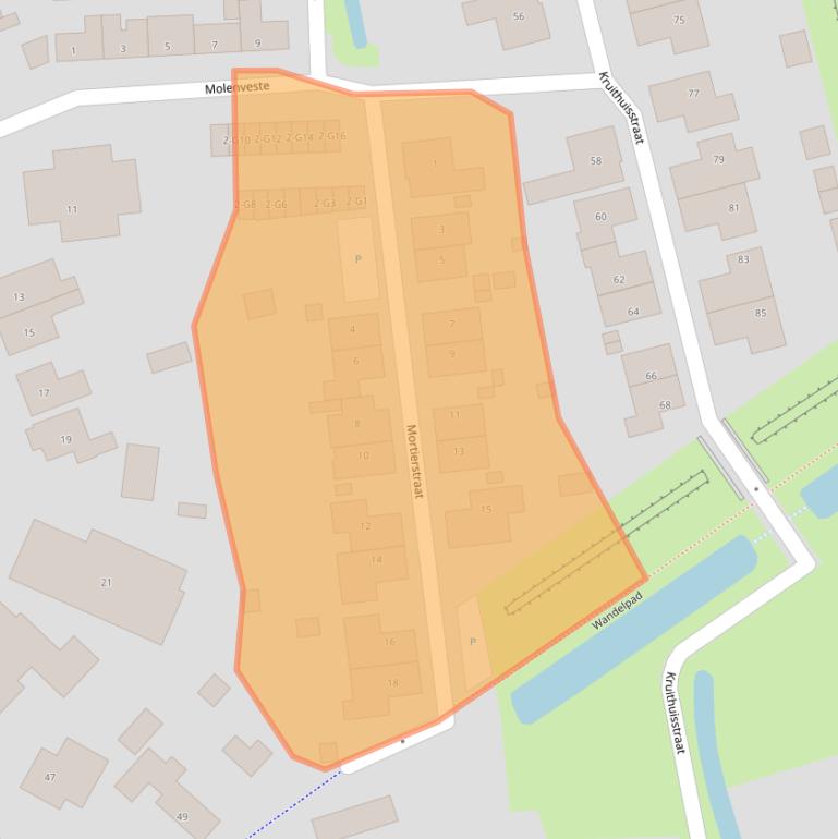 Kaart van postcodegebied 4515AW.