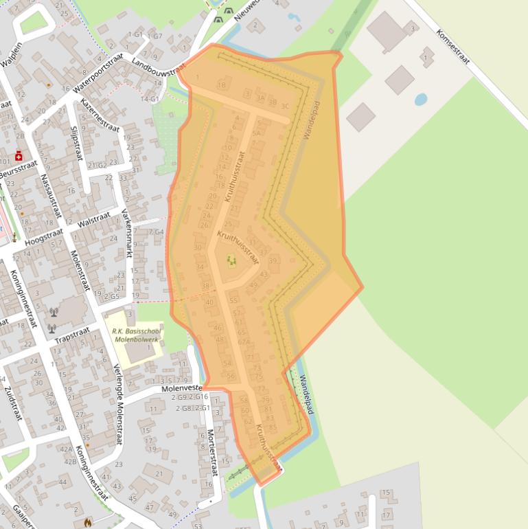 Kaart van postcodegebied 4515AX.