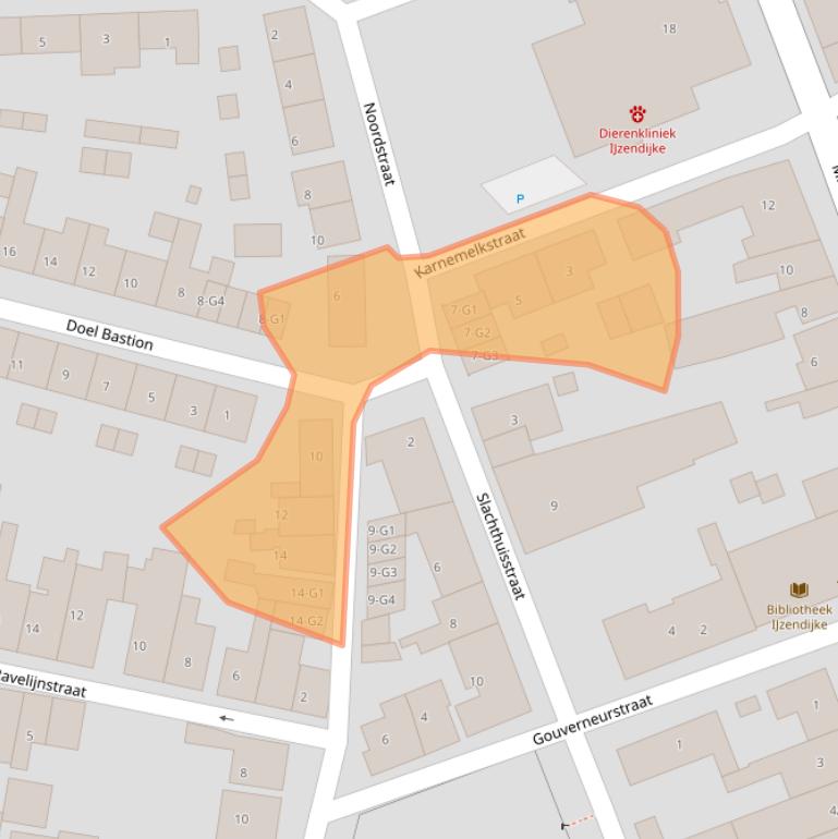 Kaart van postcodegebied 4515BG.