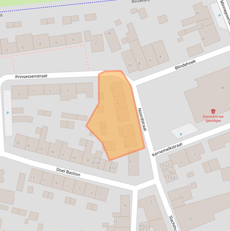 Kaart van postcodegebied 4515BH.