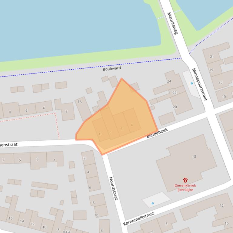 Kaart van postcodegebied 4515BJ.