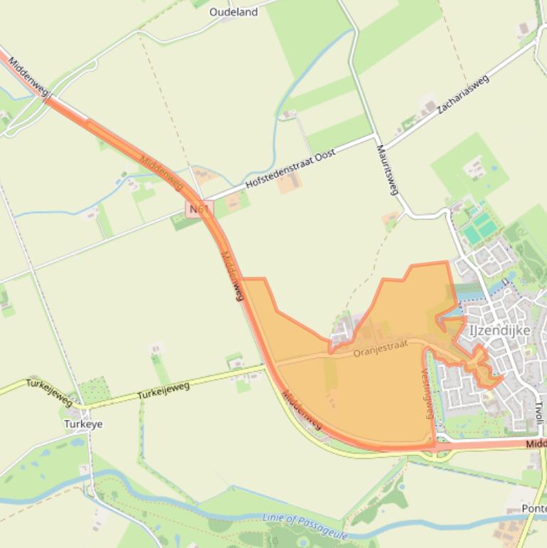 Kaart van postcodegebied 4515CA.