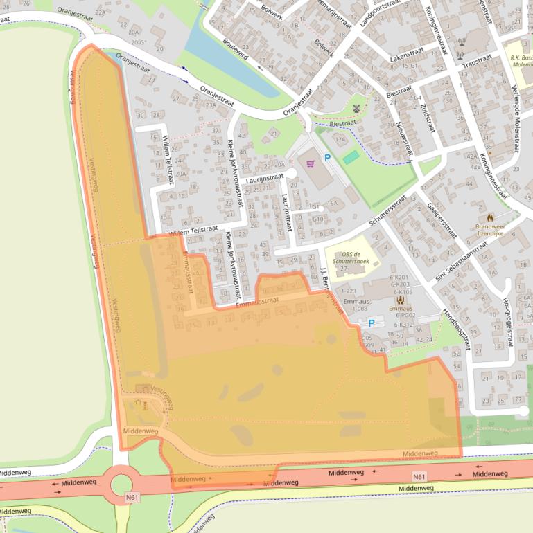 Kaart van postcodegebied 4515ED.