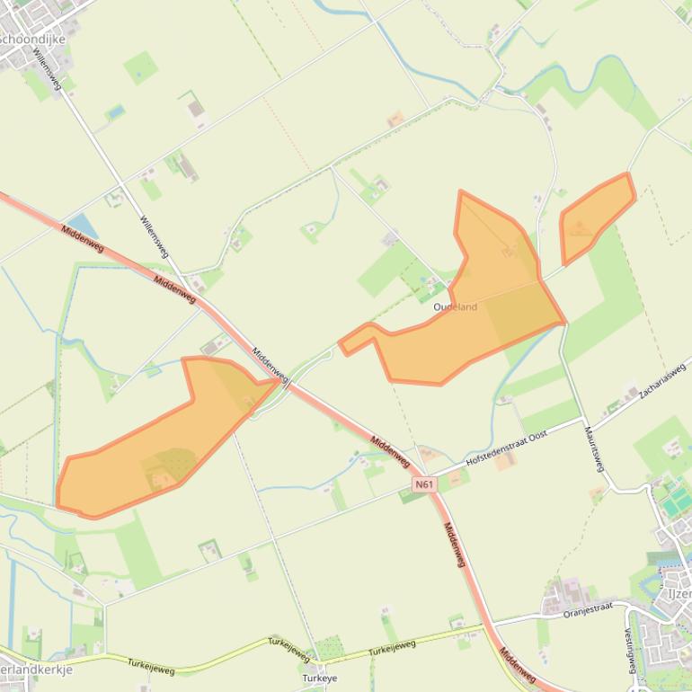 Kaart van postcodegebied 4515RJ.