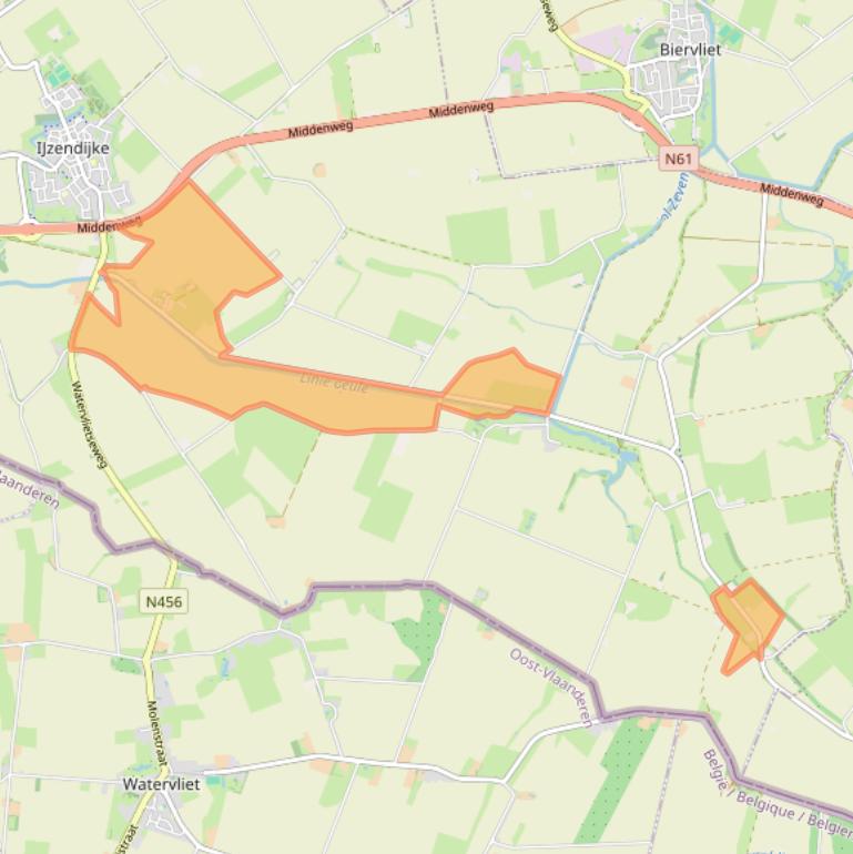 Kaart van postcodegebied 4515SG.