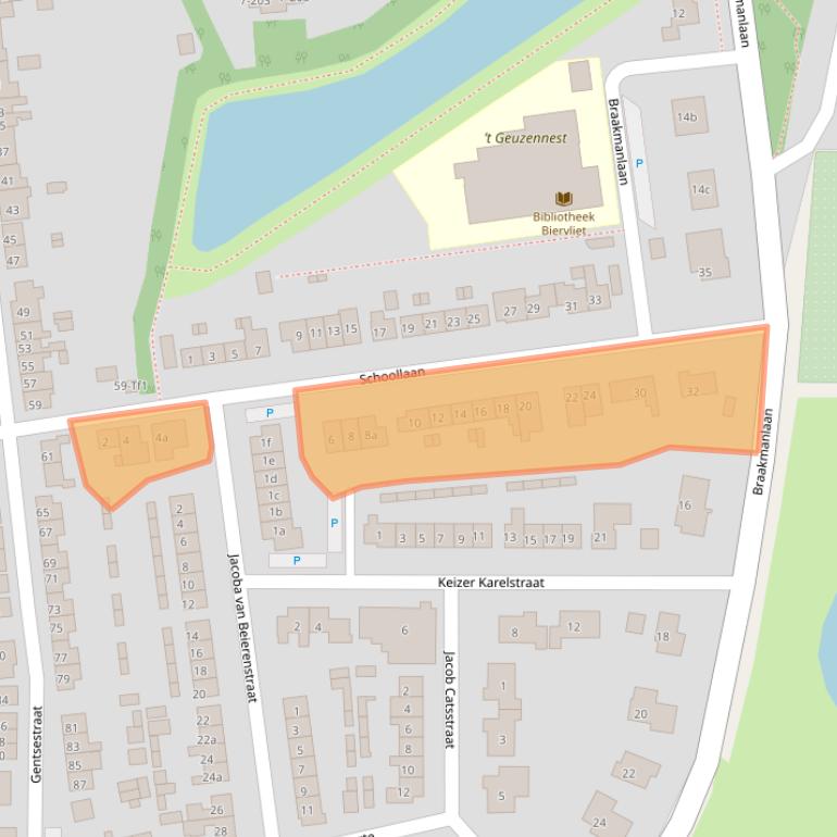 Kaart van postcodegebied 4521AD.