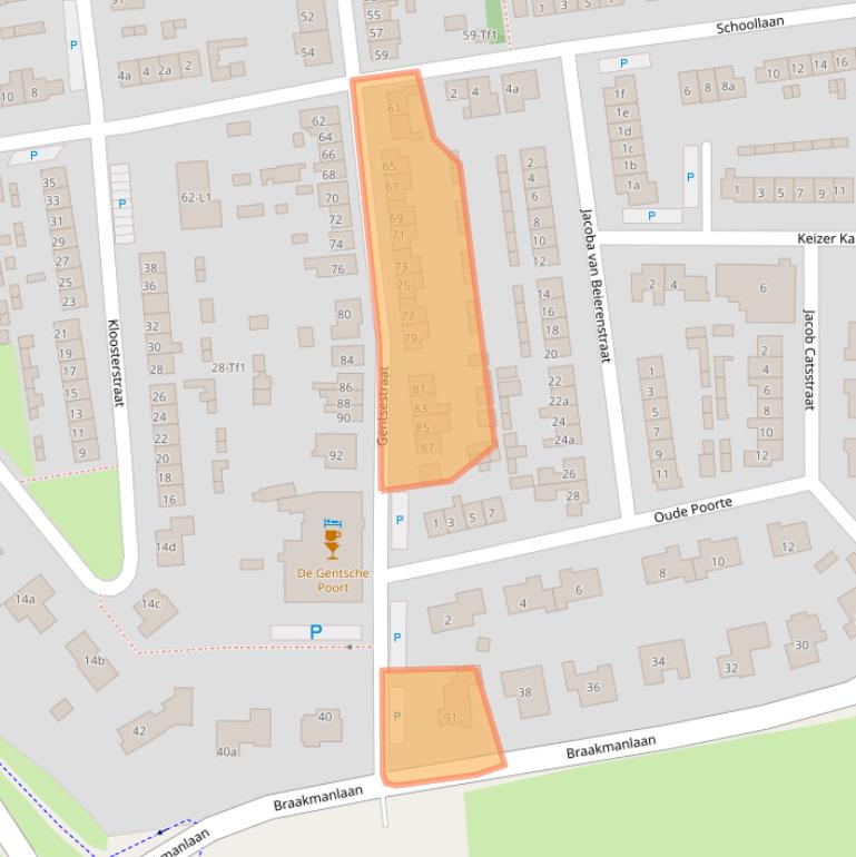 Kaart van postcodegebied 4521AL.