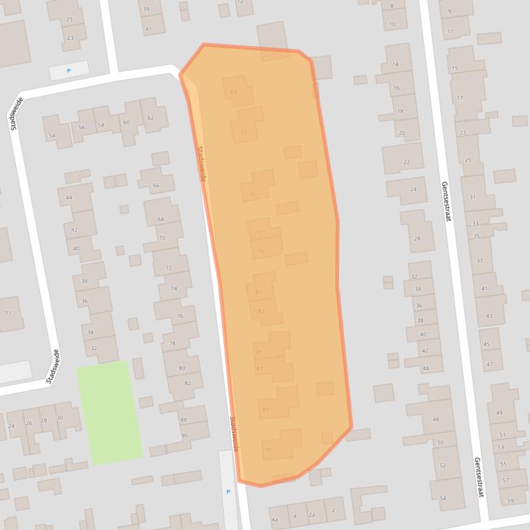 Kaart van postcodegebied 4521BD.