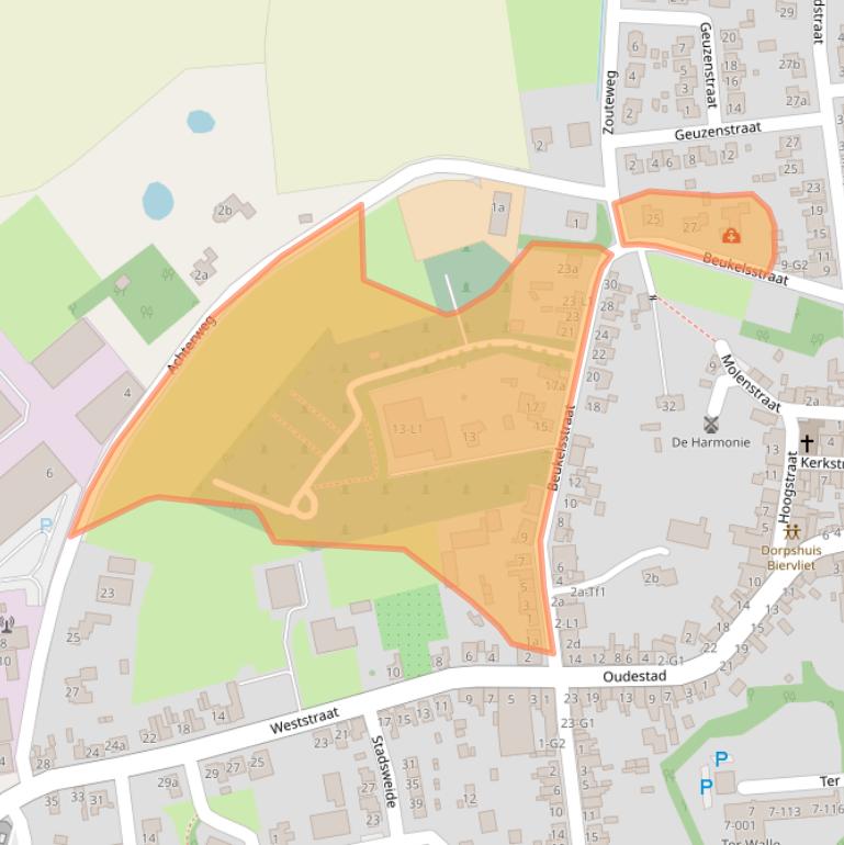 Kaart van postcodegebied 4521BE.