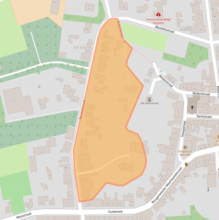 Kaart van postcodegebied 4521BG.