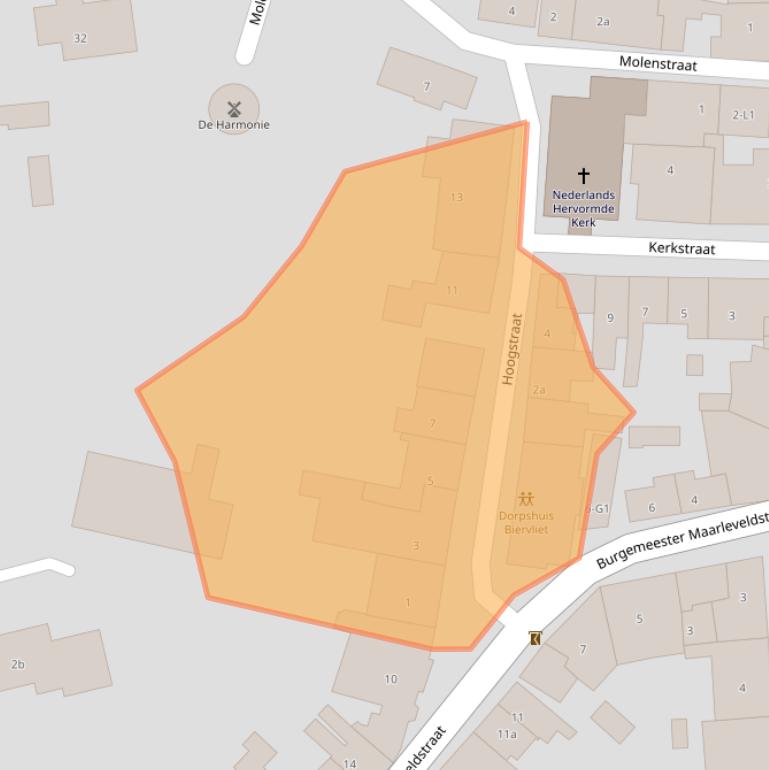 Kaart van postcodegebied 4521BK.