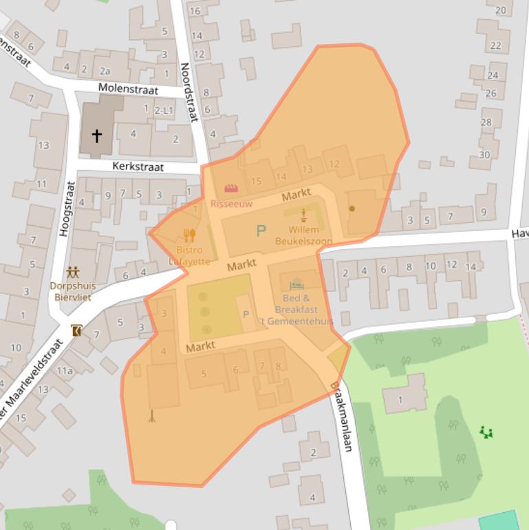 Kaart van postcodegebied 4521BN.