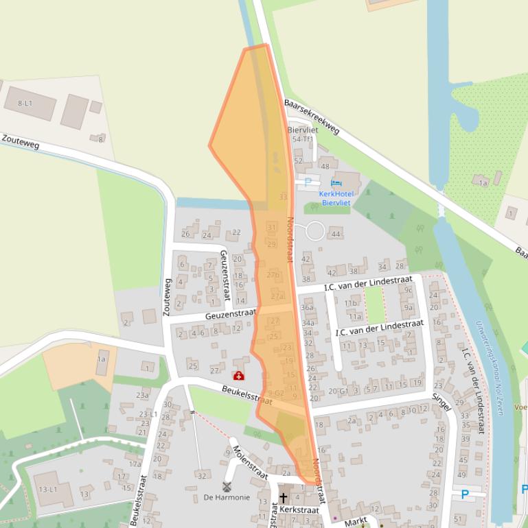 Kaart van postcodegebied 4521BV.