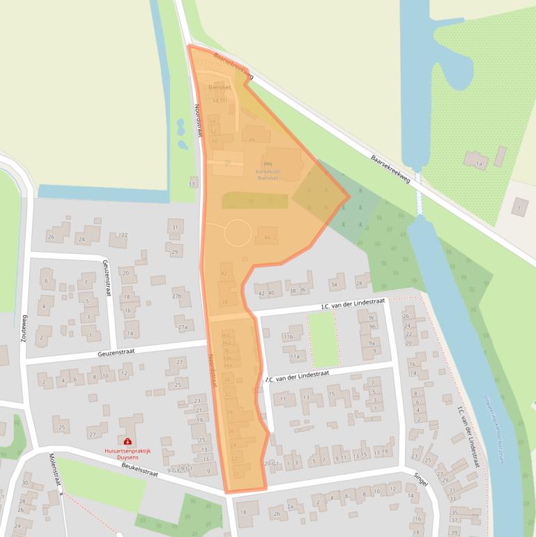 Kaart van postcodegebied 4521BX.