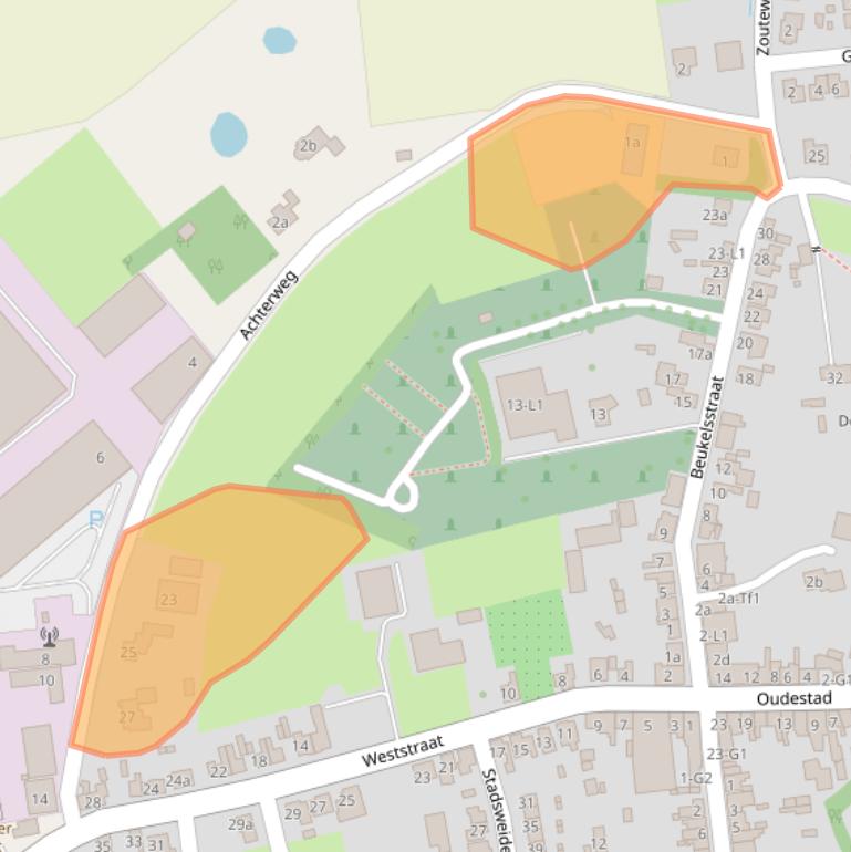 Kaart van postcodegebied 4521CB.