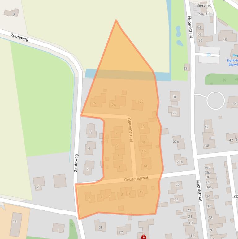 Kaart van postcodegebied 4521CC.