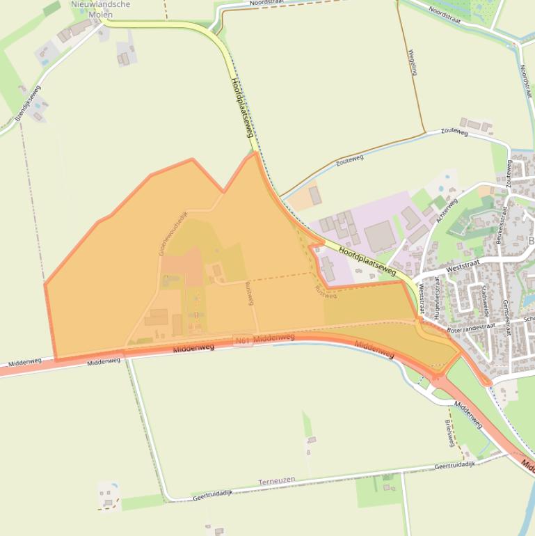 Kaart van postcodegebied 4521PG.