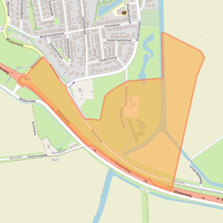 Kaart van postcodegebied 4521PJ.