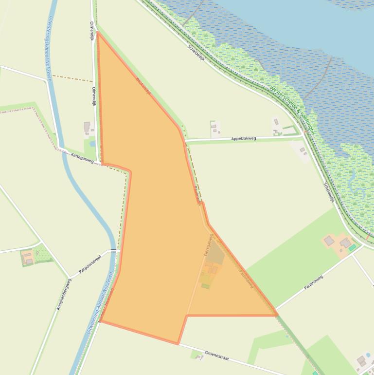 Kaart van postcodegebied 4521RJ.