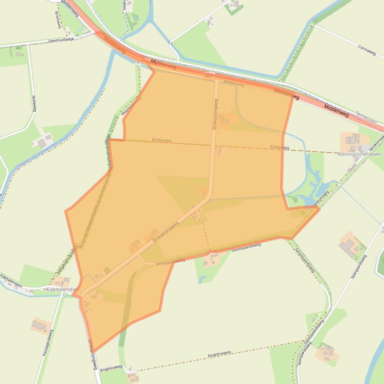 Kaart van postcodegebied 4522PS.