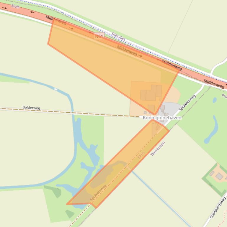 Kaart van postcodegebied 4522PW.