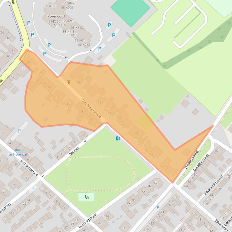 Kaart van postcodegebied 4524AG.