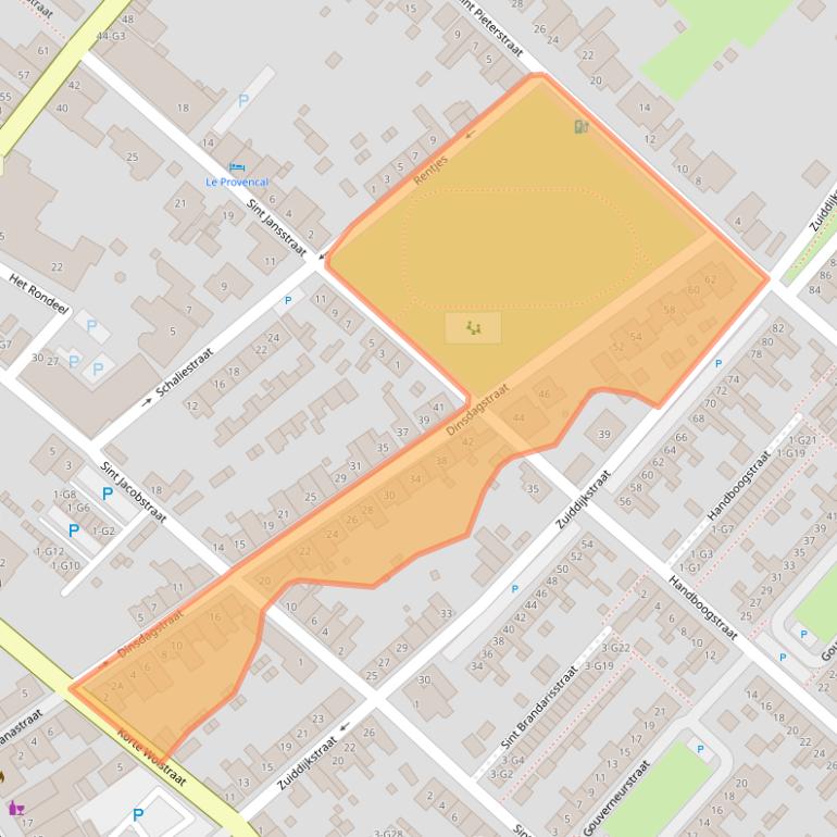 Kaart van postcodegebied 4524AN.