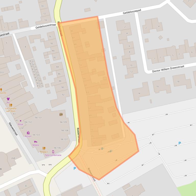 Kaart van postcodegebied 4524BR.