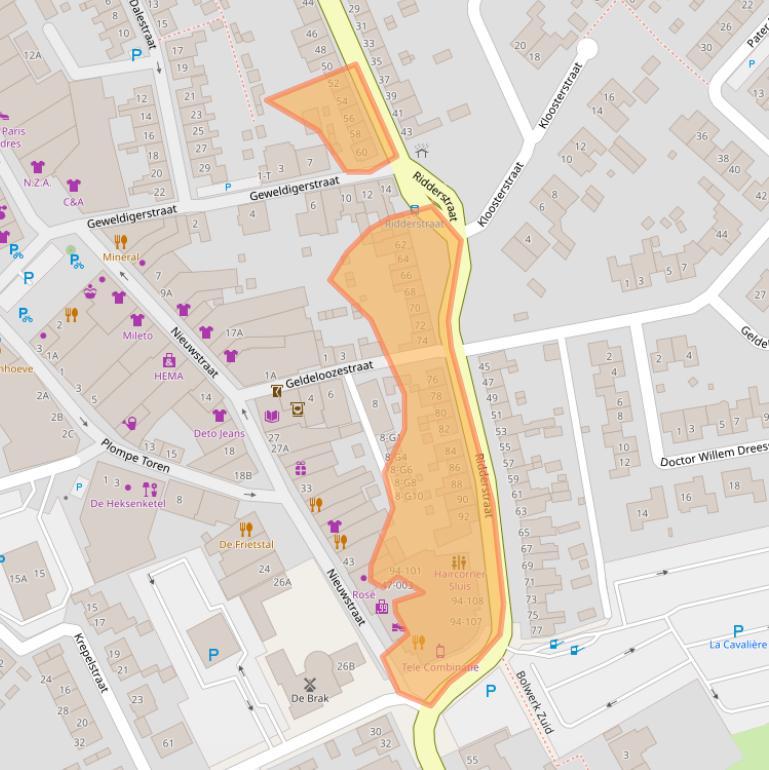 Kaart van postcodegebied 4524BT.