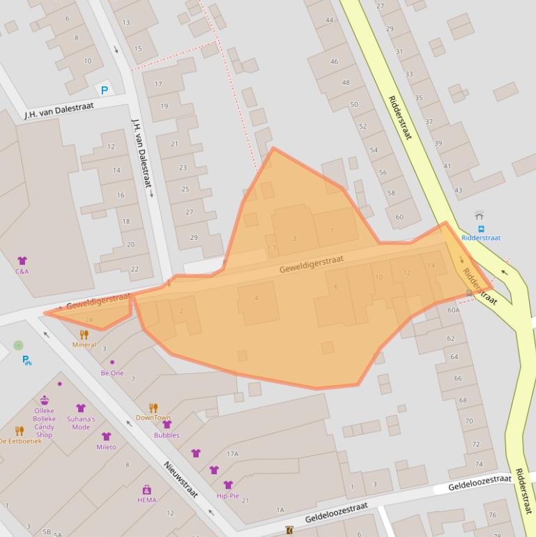 Kaart van postcodegebied 4524BV.