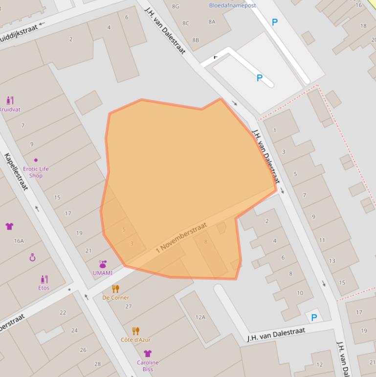 Kaart van postcodegebied 4524BX.