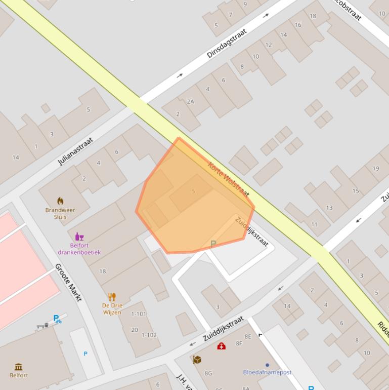 Kaart van postcodegebied 4524CB.