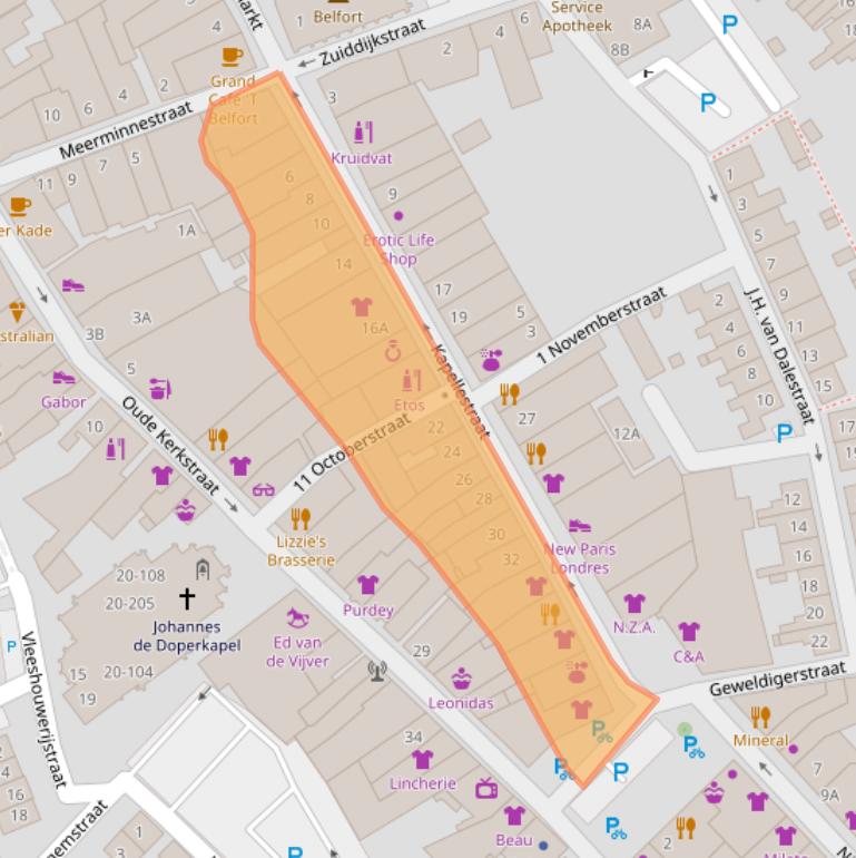 Kaart van postcodegebied 4524CZ.