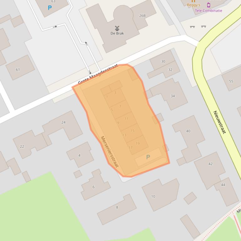 Kaart van postcodegebied 4524DW.