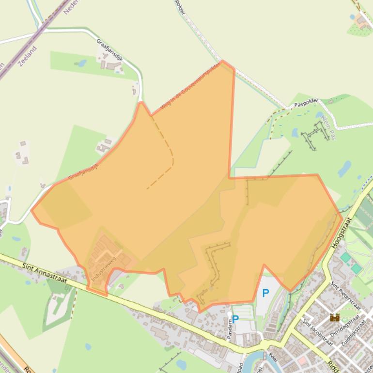 Kaart van postcodegebied 4524JJ.