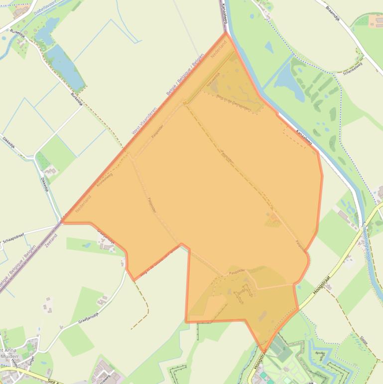 Kaart van postcodegebied 4524JV.